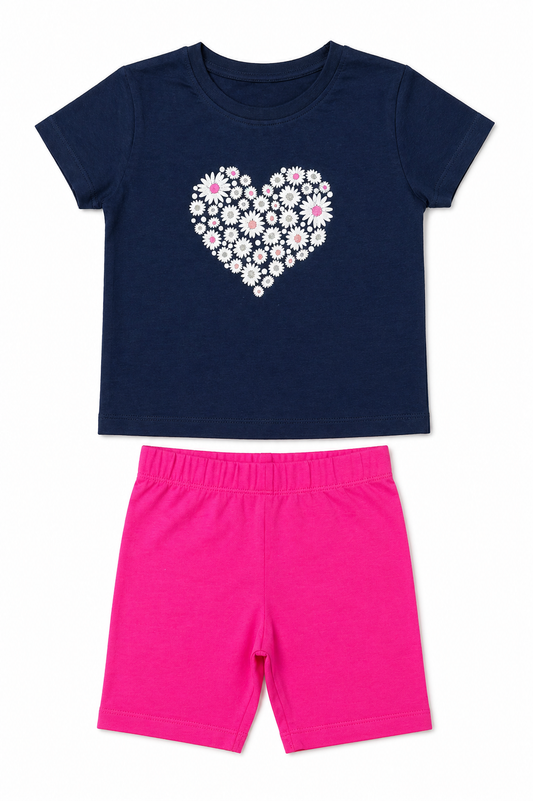 Pink Heart - Girls Co-Ords Set