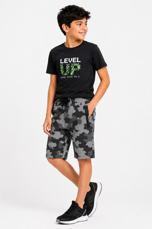 Grey Wolf Boys Shorts | Military Grey