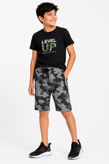 Grey Wolf Boys Shorts | Military Grey
