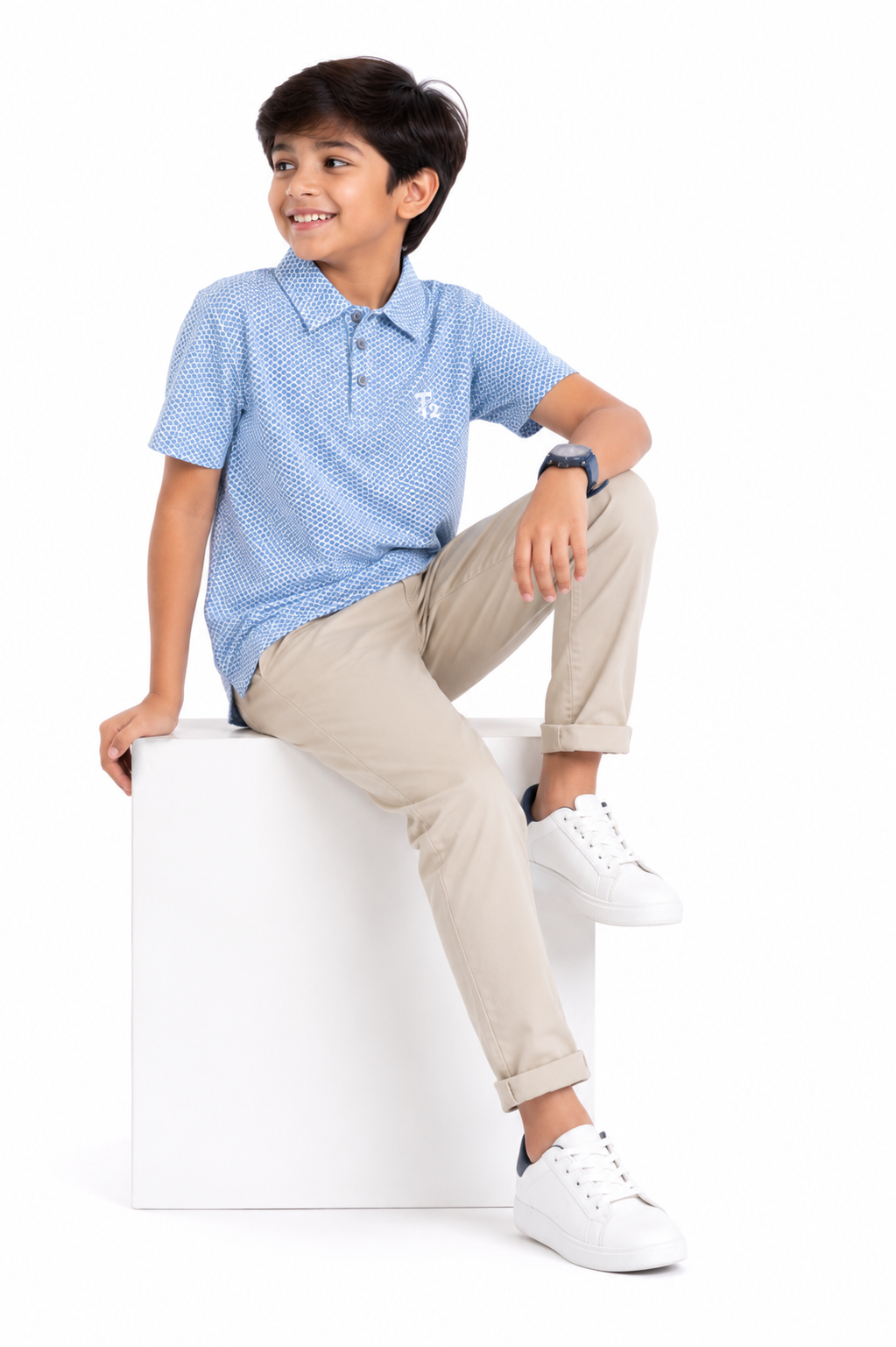 Bubble Blue - Boys Polo T-Shirt