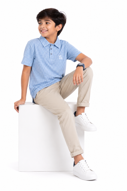 Bubble Blue - Boys Polo T-Shirt