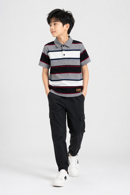 Monarch Stripe - Boys Polo T-Shirt