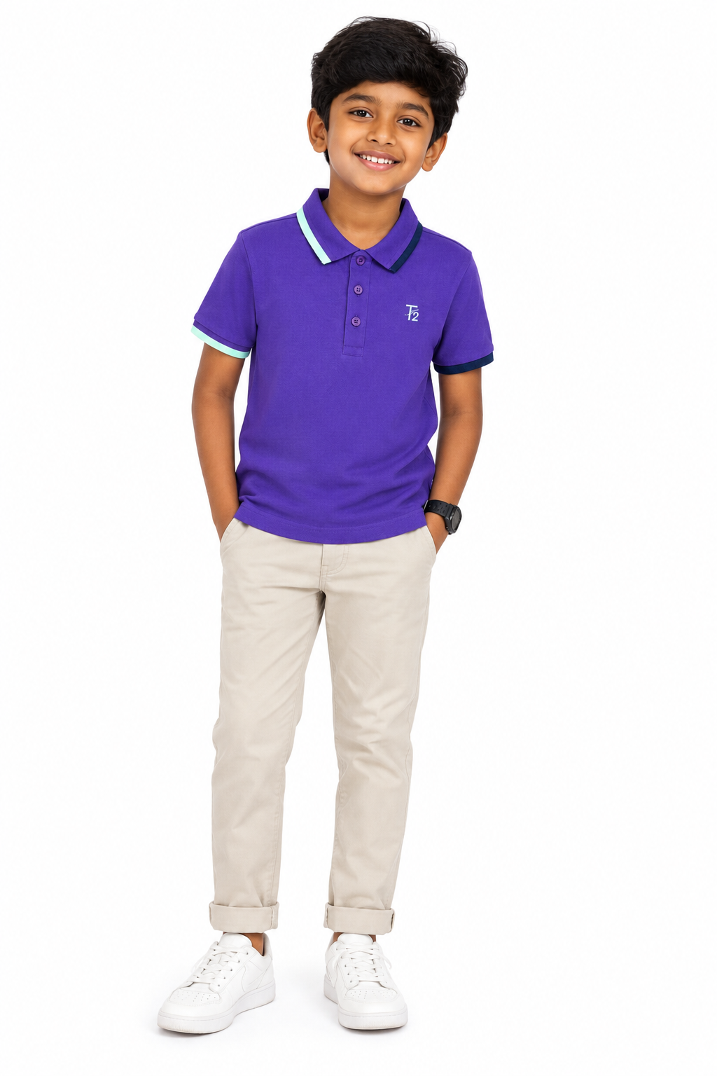 Grape Club - Boys Polo T-Shirt  | Deep Purple