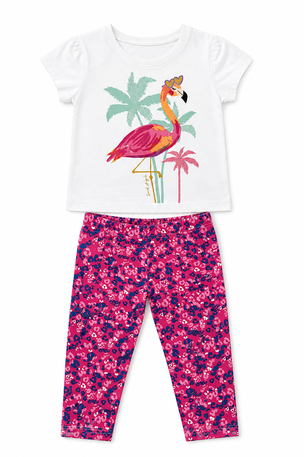 Flamingo Breeze Girls Pajama Set