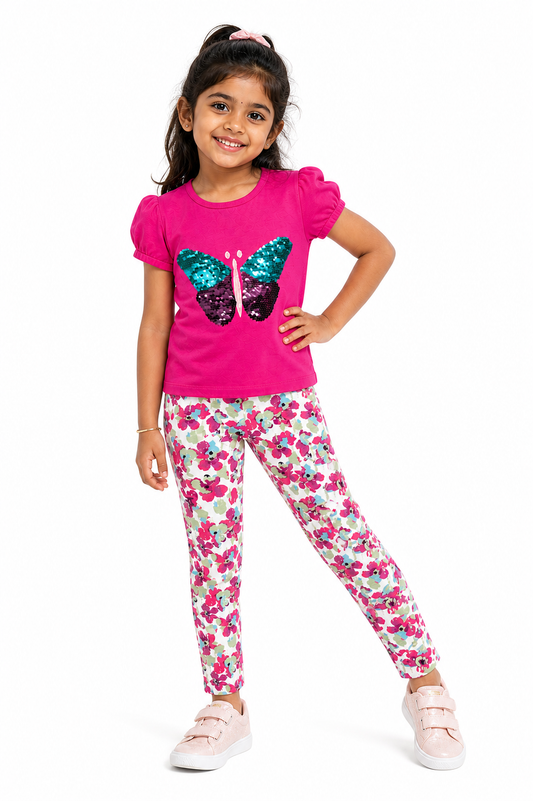 Sparkle Butterfly - Girls Pajama Set
