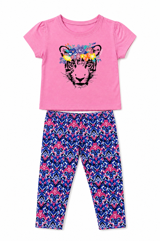 Blossom Tiger - Girls Pajama Set