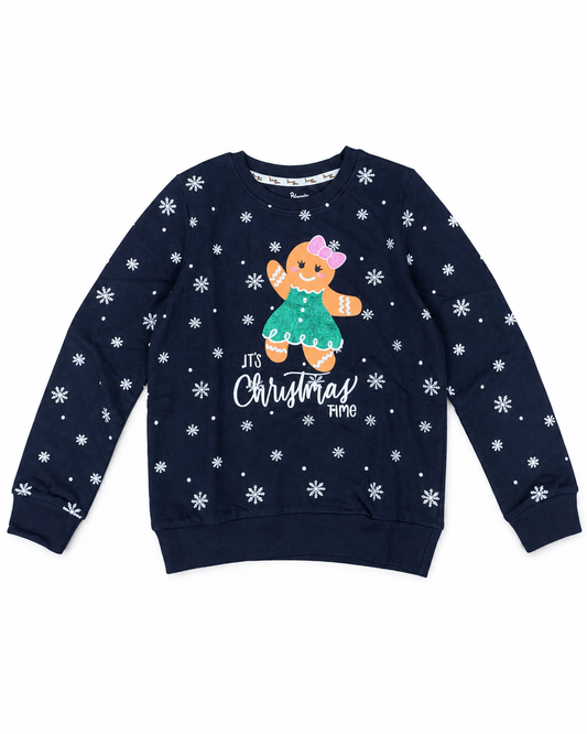 Snowflake Cookie Winter Sweatshirt - Navy