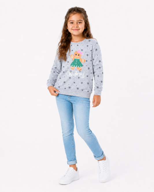 Snowflake Cookie Winter Sweatshirt - Melange