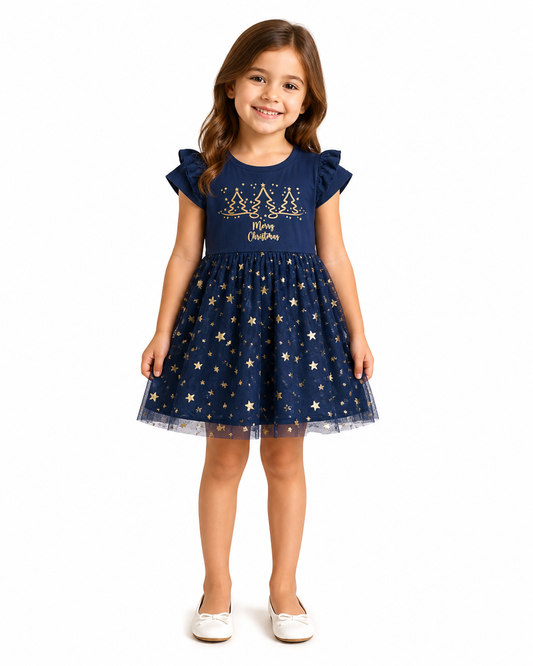Navy North-star Frock - Girls Premium Cotton Frock