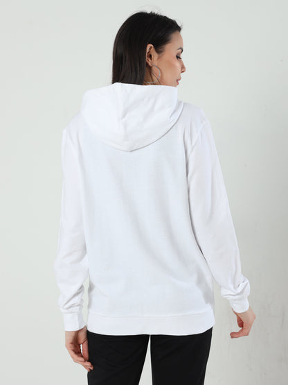 Cozy Comfort Women's Hooded Sweatshirt - White