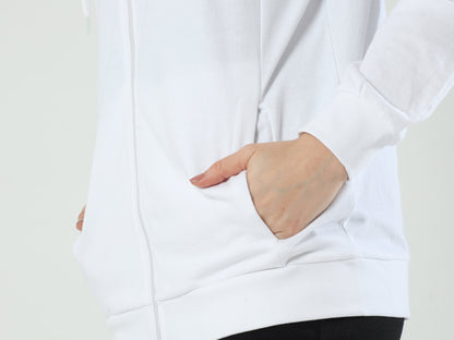 Cozy Comfort Women's Hooded Sweatshirt - White