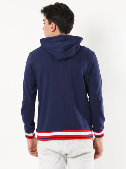 Stylish Men's Hooded Sweatshirt- Navy