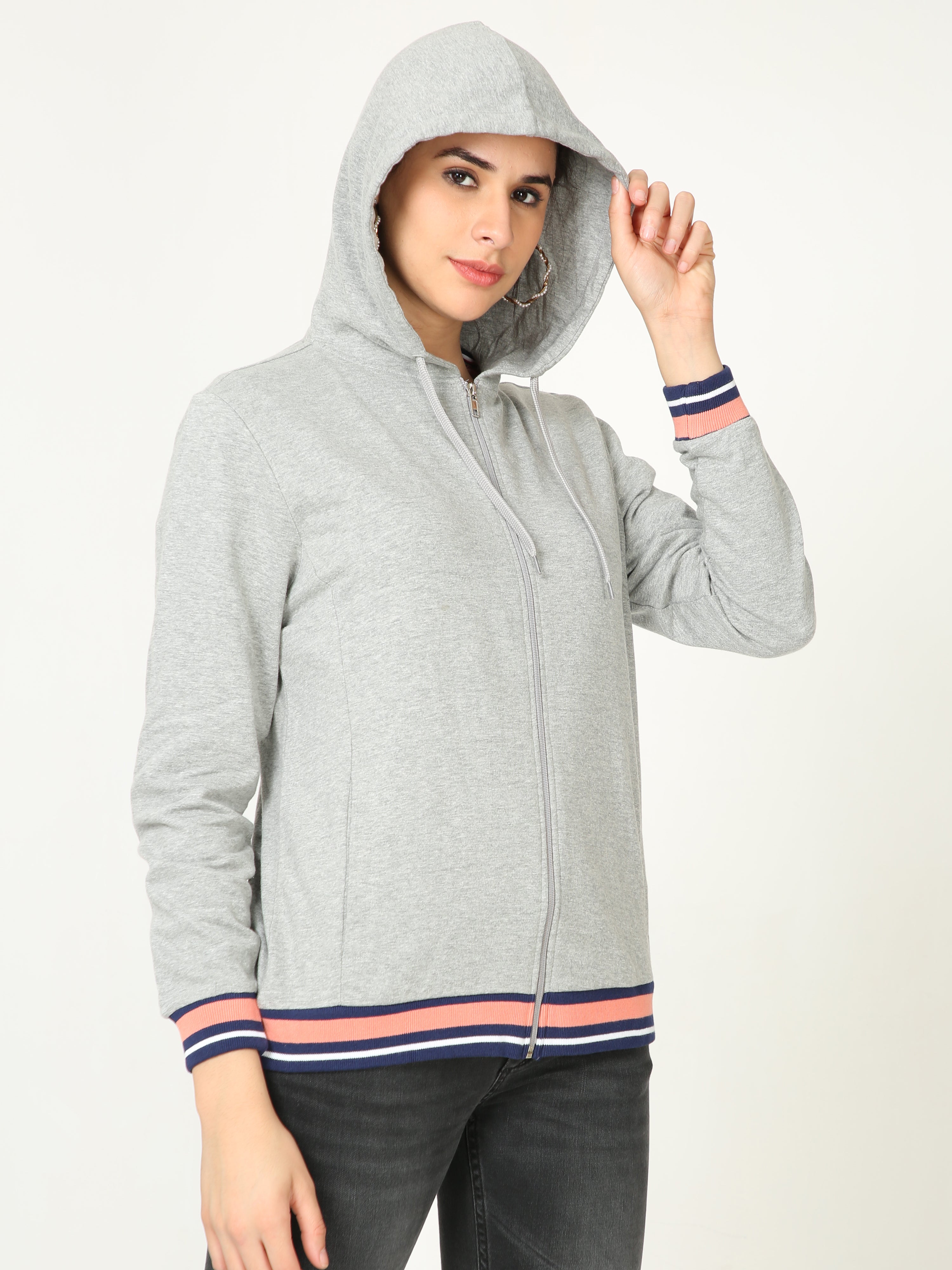 Womens zip up deals hoodies grey