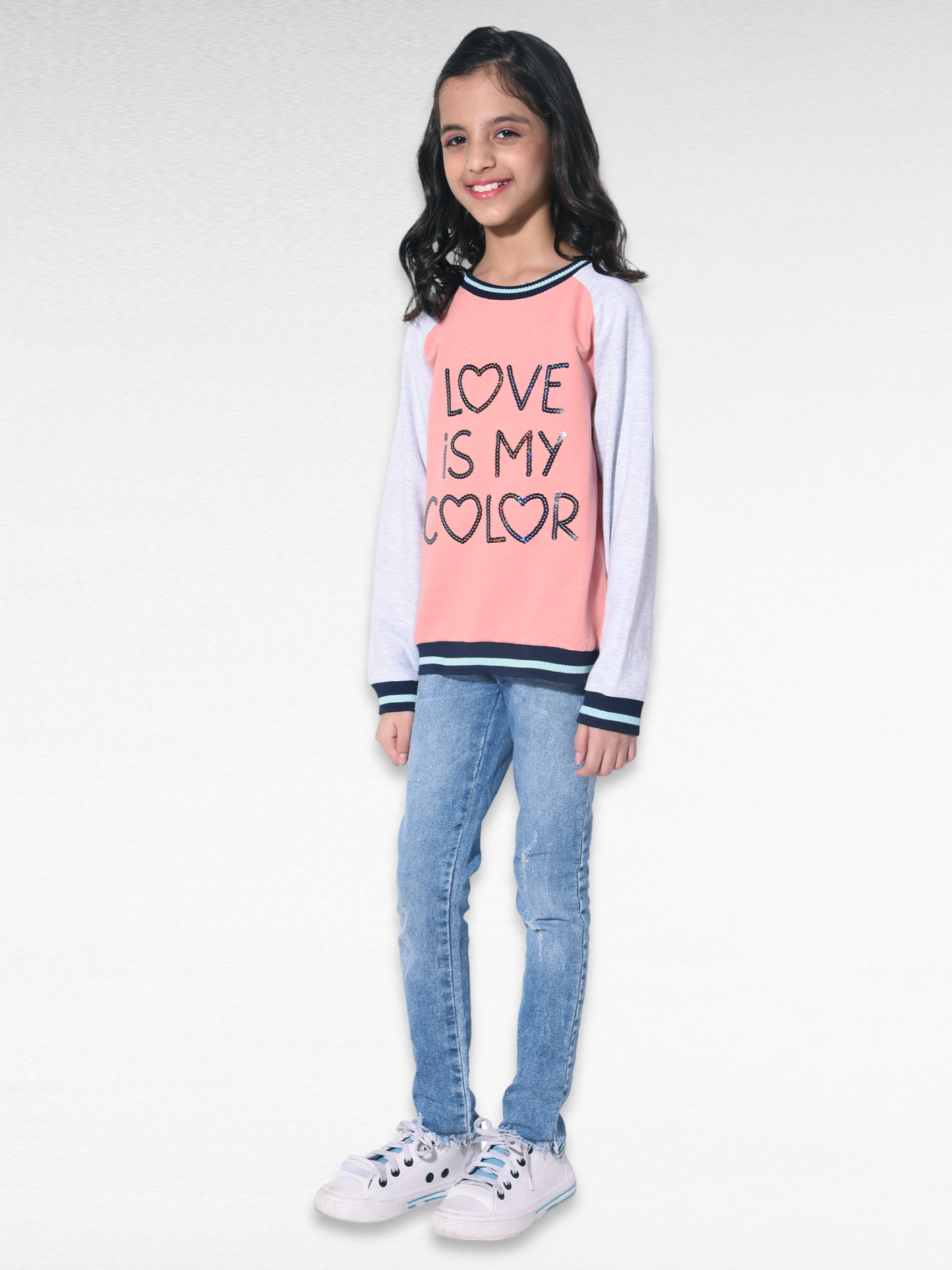 Love is my color girls Sweatshirt
