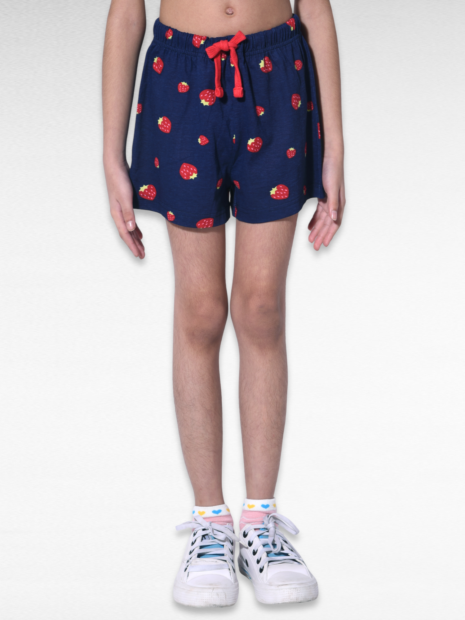 Girls Cute Strawberry Shorts - Navy