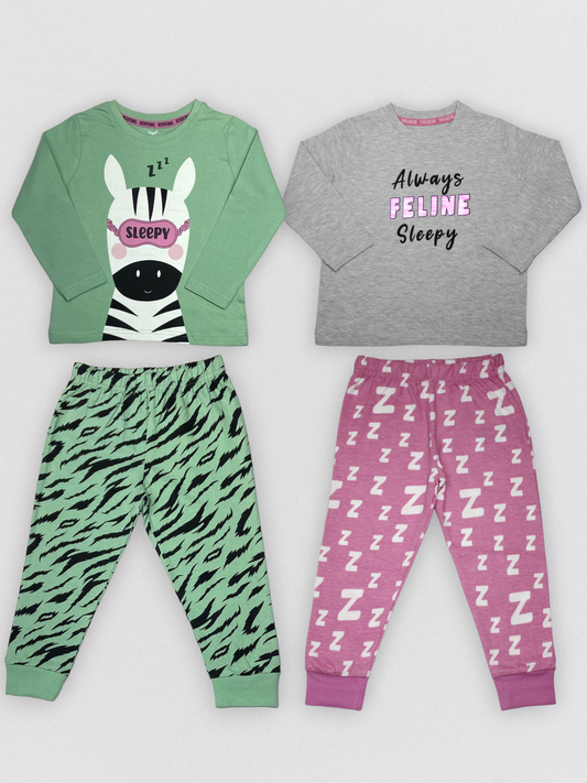 Sleepy Zebra - Kids Pyjama Set Value Pack. ( Pack of 2 )